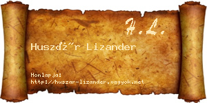 Huszár Lizander névjegykártya